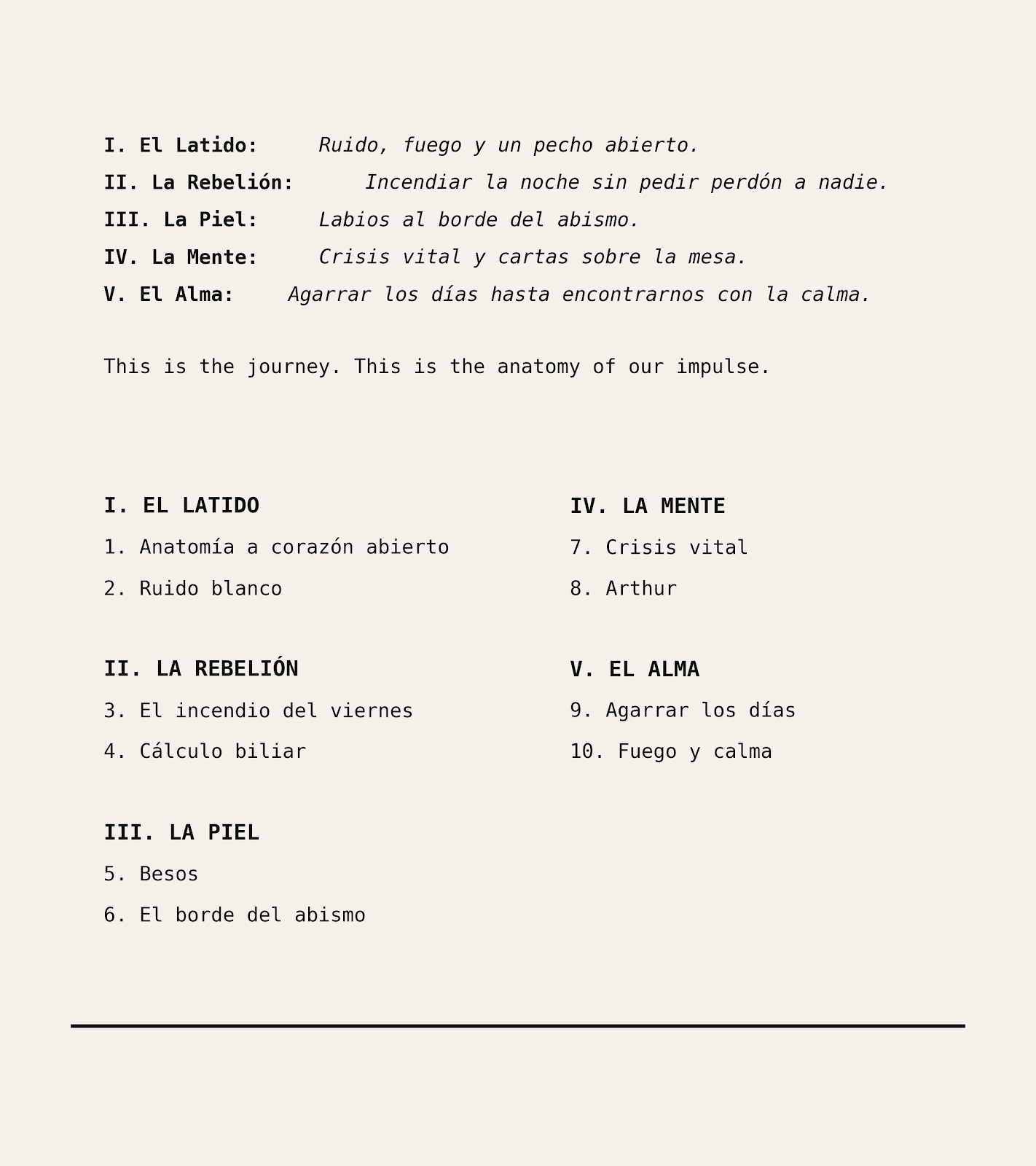 Contraportada de Anatomía del Impulso